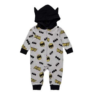 DC Comics Batman Baby Boy Romper with Hooded Jumpsuit